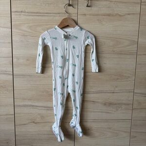 Carter's White and Green Footed One Piece